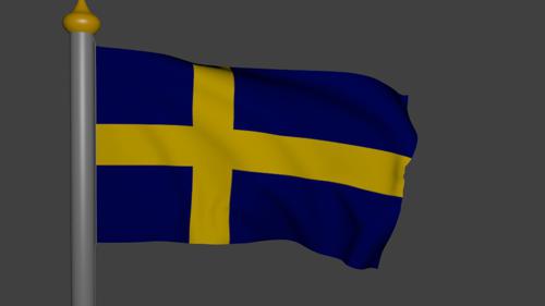 Animated flag with swedish texture preview image